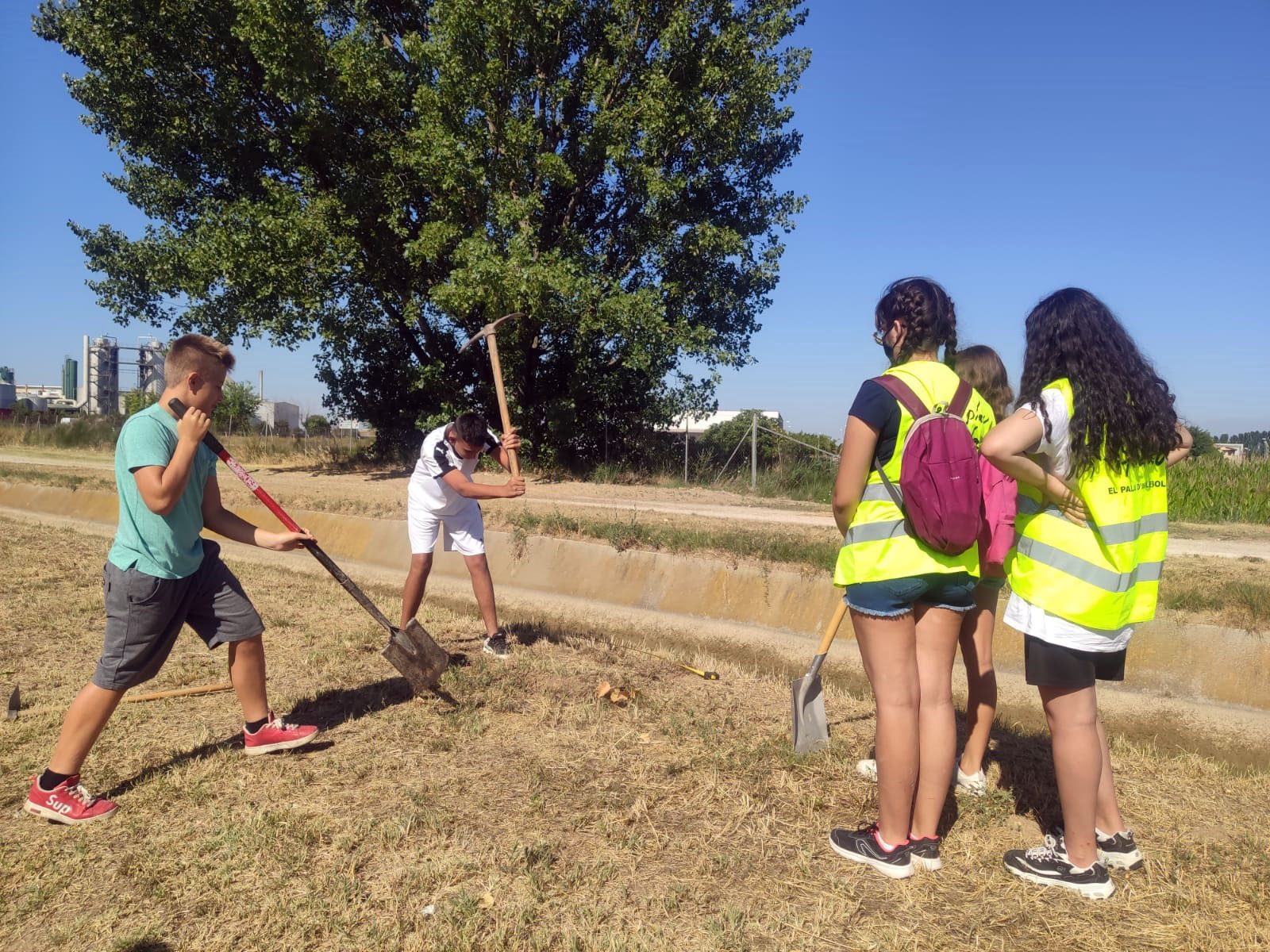 En el voluntariat d'estiu, els i les joves de Fet a JOVA han fet treballs per instal·lar les passarel·les, cedides per l'Ajuntament de Lleida