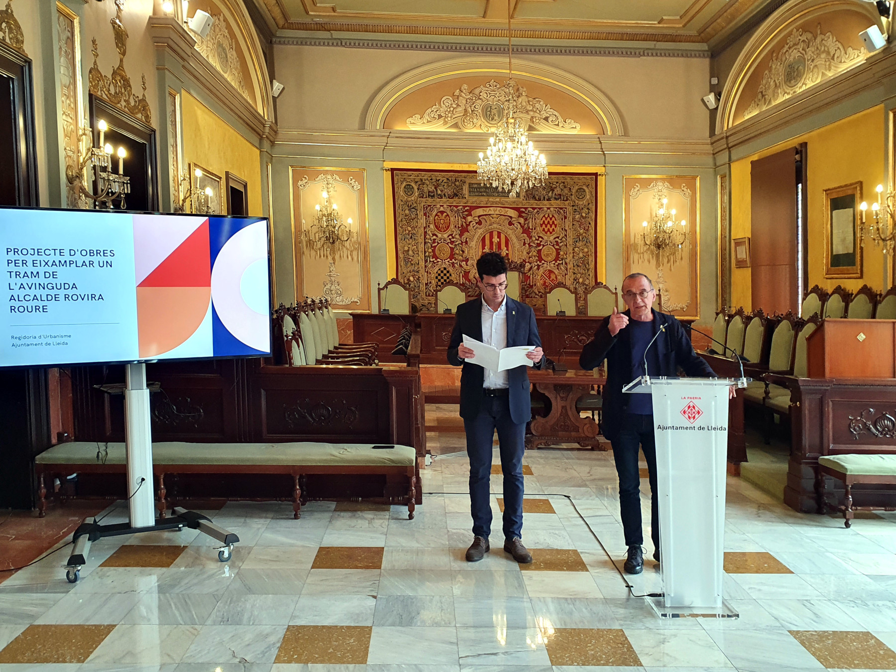 El paer en cap, Miquel Pueyo, i el primer tinent d'alcalde, Toni Postius, han presentat avui aquest projecte