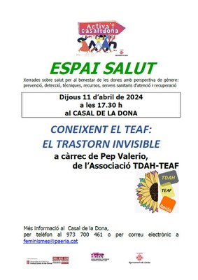 <bound method DexterityContent.Title of <Event at /fs-paeria/paeria/ca/actualitat/agenda/espai-salut-coneixent-el-teaf>>.