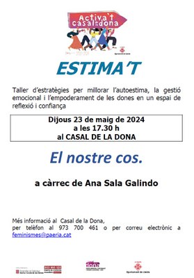 <bound method DexterityContent.Title of <Event at /fs-paeria/paeria/ca/actualitat/agenda/estimat-activat-al-casal-1>>.