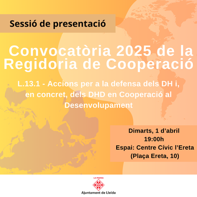 <bound method DexterityContent.Title of <Event at /fs-paeria/paeria/ca/actualitat/agenda/sessio-de-presentacio-de-la-l-13-1-2013-accions-per-a-la-defensa-dels-drets-humans>>.