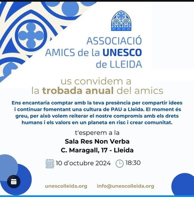 <bound method DexterityContent.Title of <Event at /fs-paeria/paeria/ca/actualitat/agenda/trobada-amics-de-la-unesco-de-lleida>>.