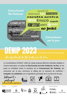 Un any més, els centres educatius de Lleida treballen per la No Violència i la Pau a través del DNIP!