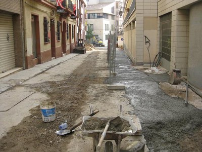 Estat de les obres al carrer Germanetes.