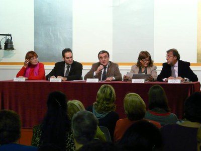 Àngel Ros, Josep Presseguer i Sara Mestres han presidit l'acte de cloenda del programa Treball als barris.
