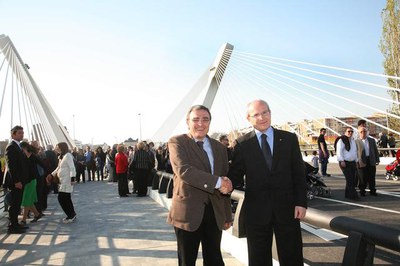 José Montilla ha presidit l'acte d'inauguració del nou pont de Príncep de Viana.