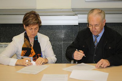 Montse Parra, amb el president del Centre Cultural Lleidatà de Dansaires, Josep Sánchez.