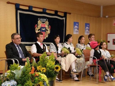 Àngel Ros, amb els pubilles i l'hereu de Cambrils.