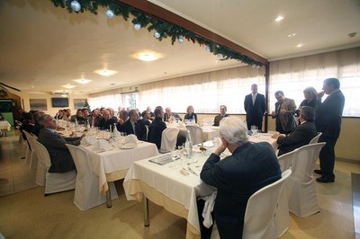 Foto 4. Els membres de les diferents taules porcines de preus del Porcí de Mercolleida han celebrat avui el tradicional dinar de Nadal.