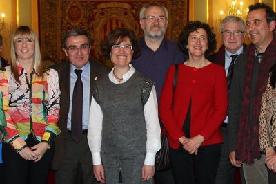 Àngel Ros amb els premiats.