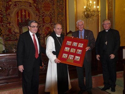 Àngel Ros, Josep Alegre, Joan Piris i Àngel León, al Saló de Plens.