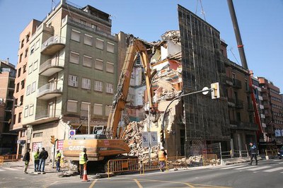 El sistema utilitzat per convertir els edificis en runes és el primer cop que s'utilitza a Lleida..