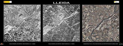 2. Imatges de la ciutat de Lleida als anys 1945-46; 1956-57 i al 2009..