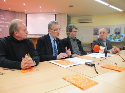 Foto 2. La presentació de la XI Roda de les lletres de Ponent s'ha fet a la Sala Paulo Freire de l'IME.