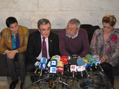 Foto 3. L'alcalde de Lleida ha afirmat que era un honor tenir una personalitat com Cándido Méndez a la ciutat.