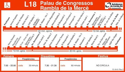 El nou recorregut de la L-18 que ja entre en funcionament avui.