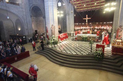 Foto 3. L'ofici solemne s'ha celebrat a la Catedral de Lleida, presidit pel bisbe Joan Piris i el paer en cap Àngel Ros.