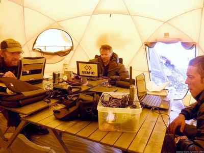 En un dels campaments base.