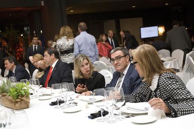 L'alcalde de Lleida ha compartit taula amb el president de la Generalitat, Artur Mas, i el conseller Josep Maria Pelegrí..