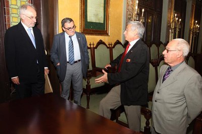 El Síndic de Greuges de Catalunya, Rafel Ribó, l'alcalde de Lleida, Àngel Ros, el Síndic Municipal de Greuges, Josep Giné i el Síndic de la Gent Gran….