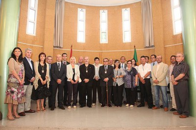 La nova Junta amb l'alcalde de Lleida i regidors de la Paeria..