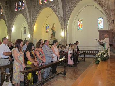Foto 4. Abans de l'homenatge, s'ha celebrat la missa solemne de festa major a l'església parroquial.