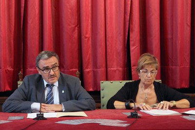 El Saló del Retaule ha presidit la presentació dels actes oficials de l'11 de setembre..