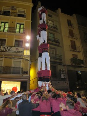 Foto 4. Ros i Serentill han fet pinya en els castells de la colla lleidatana.