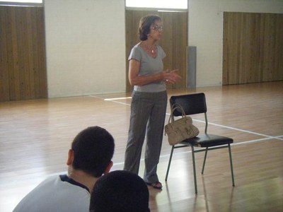 Foto 2. Maria Burgés, com a Defensora dels Drets dels Infants, participa en aquest projecte des del curso 2008-2009.