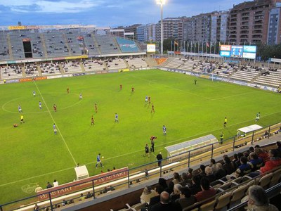 Foto 2. Ros ha seguit el partit des de la llotja del Camp d'Esports.