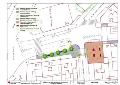 Es millorarà la plaça situada entre la cruïlla de l’avinguda Alcalde Porqueres amb el carrer Escultor Corsellés.