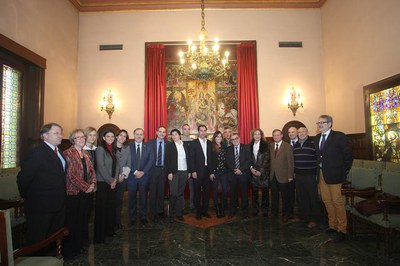 La recepció a Albert Costa ha tingut lloc al Palau de la Paeria..
