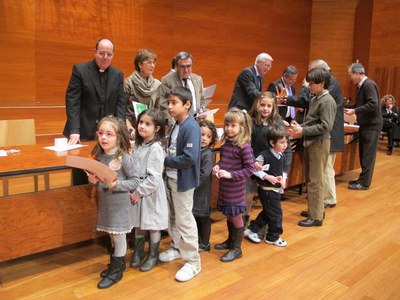Foto 2. En el decurs de l'acte s'han lliurat els guardons del LXXVII Concurs de Pessebres i del XXXVVII Concurs infantil i juvenil de Pessebres.