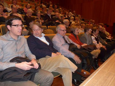 Foto 2. Parra i Arderiu, a l'Auditori, amb els regidors Paco Cerdà i Antoni Postius.