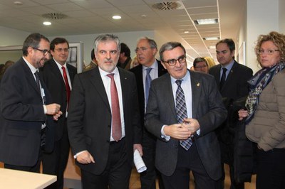 L'alcalde, Àngel Ros, amb el Director General de GFT a Lleida, Carlos Eres..