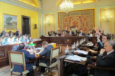 Foto 2. Moment de la votació de la moció sobre la reforma laboral.