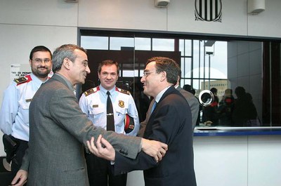 Ros i Gilabert a la caserna del Mossos d'Esquadra.