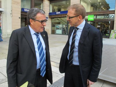 Foto 3. Ros, amb Amadeu Urrea, director de la Banda Municipal de Lleida.