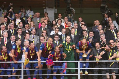 Foto 2. El Barça ha guanyat a Lleida la primera Copa d’Europa de la seva història.