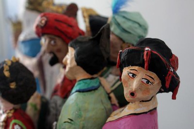 Imatges de l'exposició "Gegants. Fantasia Humor i Realitat” que es pot visitar a la Sala Res Non Verba a partir de demà..