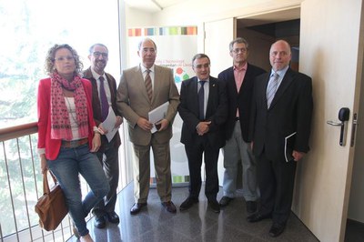 Els representants del Parc, a l'edifici del CeDiCo..