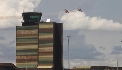 Foto 3. L'aeroport de Lleida - Alguaire ha estat l'escenari d'aquest campionat d'acrobàcies aèries.