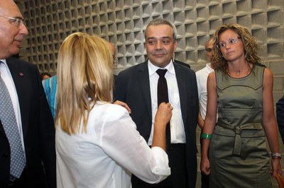 El Magical compta amb 7 platós. A la imatge, el Secretari d'Estat amb la tinenta d'alcalde Montse Mínguez, el rector de la UdL, Roberto Fernández i l….