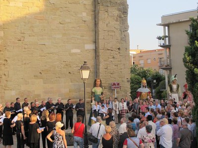 Molts veïns i veïnes del barri van assistir al merescut reconeixement a aquesta mestra i impulsora d'iniciatives socials.