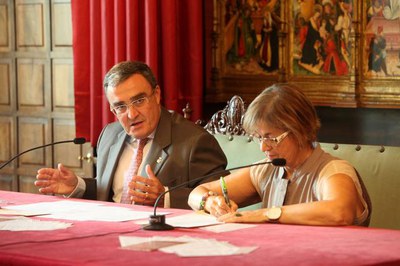 La presentació dels actes oficials de la Diada ha tingut lloc al Saló de Sessions del Palau de la Paeria..