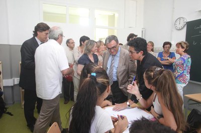 El paer en cap ha saludat la comunitat educativa de l'INS Castell dels Templers..