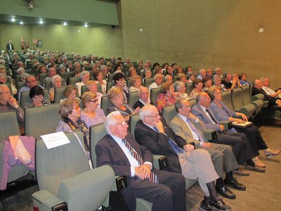 Foto 3. Dolors Arderiu, en l'acte que s'ha fet a l'edifici del Rectorat de la UdL.