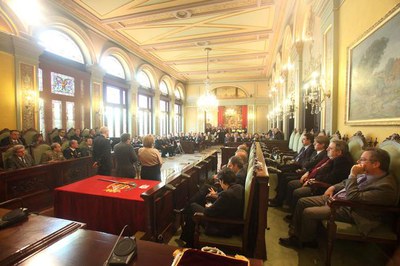 Foto 2. L'alcalde ha presidit l'acte oficial que s'ha fet al Saló de Sessions.
