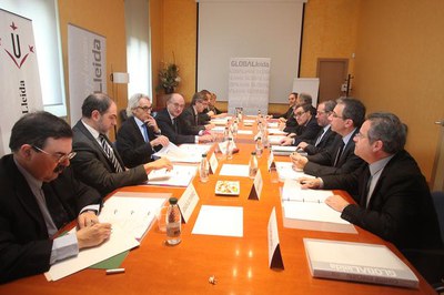 Imatge de la reunió del comité executiu de GlobaLleida, celebrada a la Universitat de Lleida..