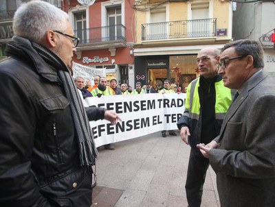 Fotografia de la manifestació en contra del tancament de Tradema.